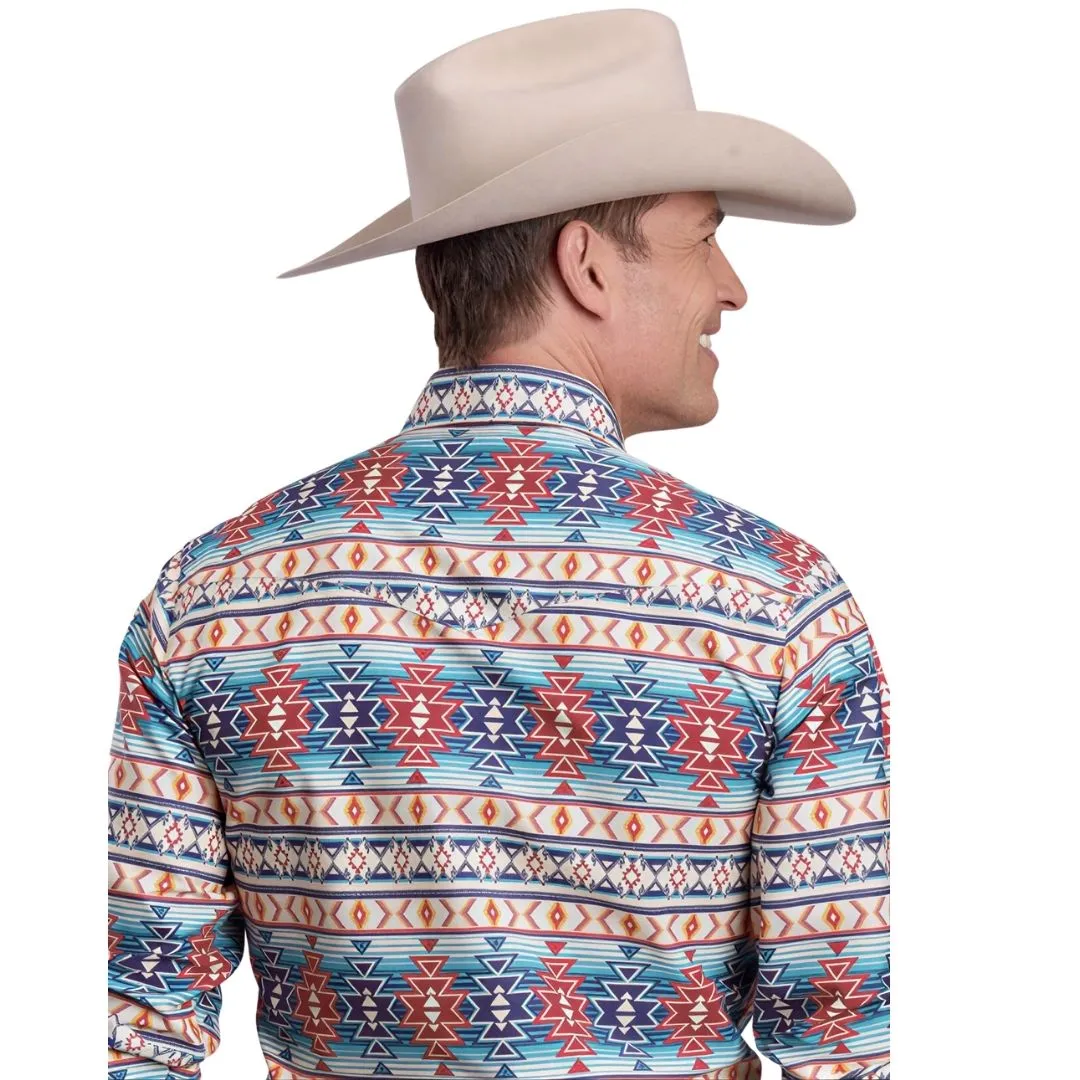 Roper Men's Long Sleeve Aztec Print Snap Shirt - Image 2