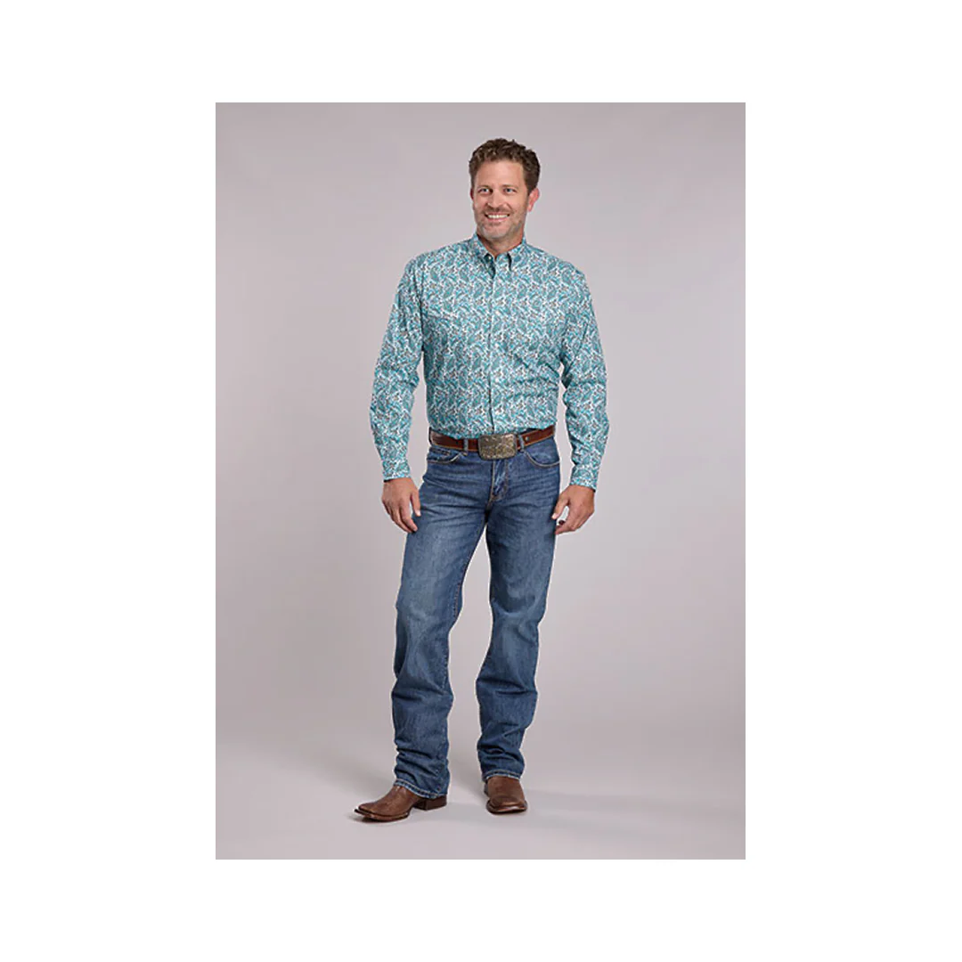 Roper Men's Long Sleeve Button Down Paisley Print - Image 2