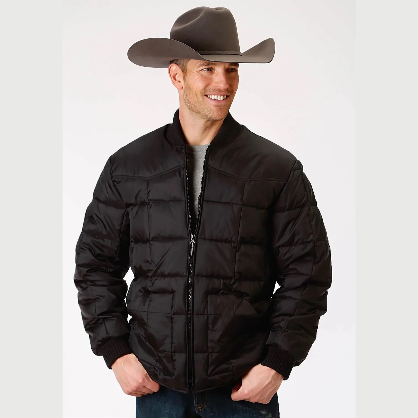 Roper Men's Poly Filled Jacket In Black