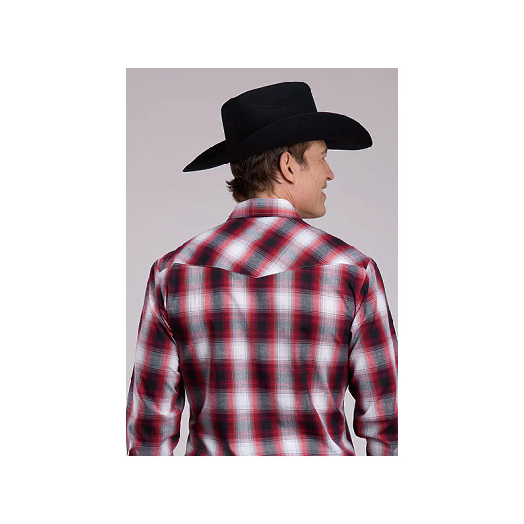Roper Men's Red Plaid Western Snap Shirt - Image 2