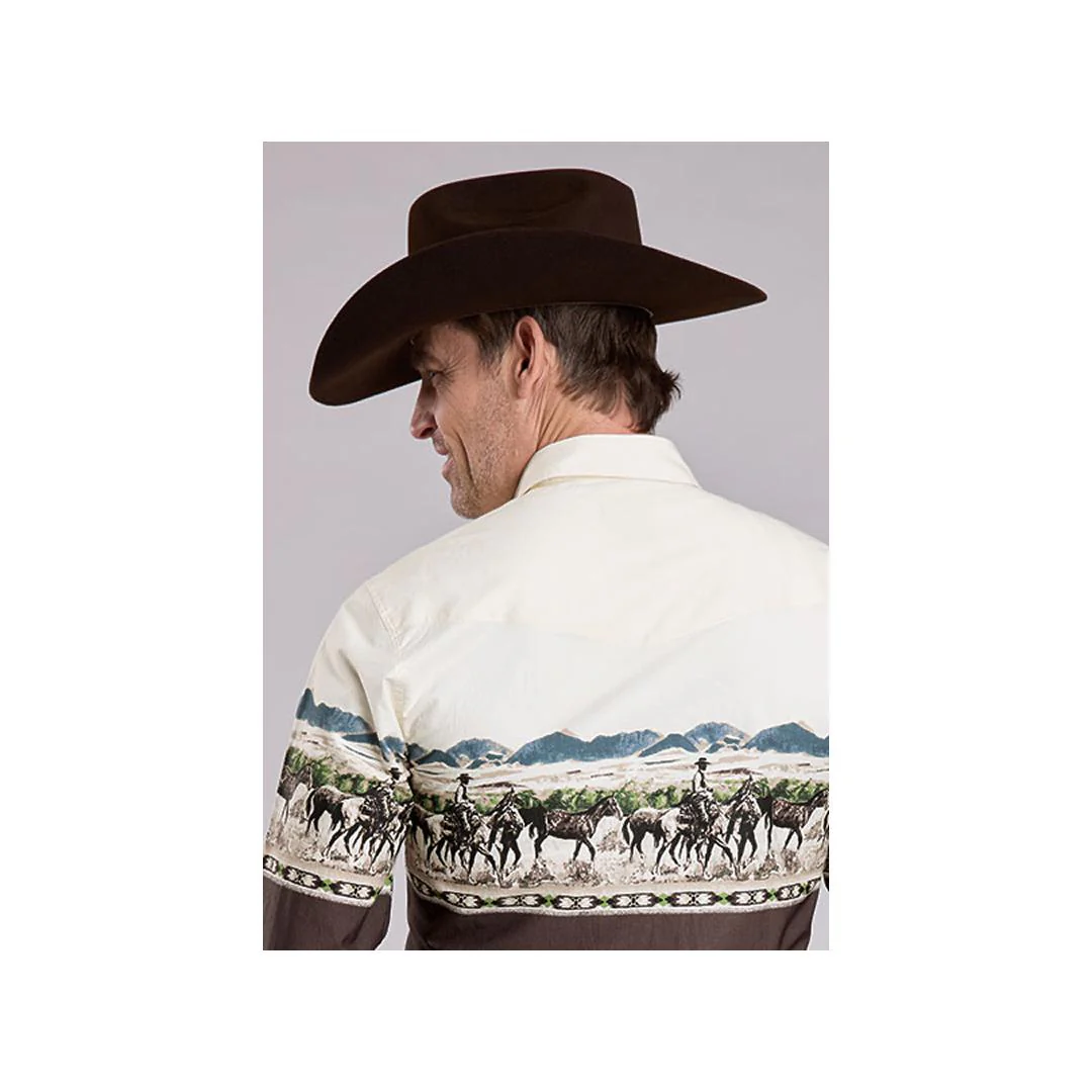 Roper Men's Scenic Print Long Sleeve Snap Western Shirt - Image 2