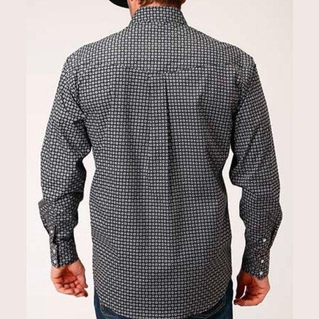 Roper Men's Shirt Long Sleeve Snaps Circle Square - Image 3