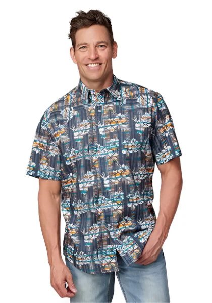 Roper Men's Snap Front Tropical Print Shirt - Image 2