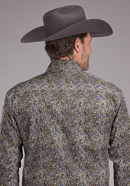 Roper Men's Snap Shirt Stone Paisley - Image 2