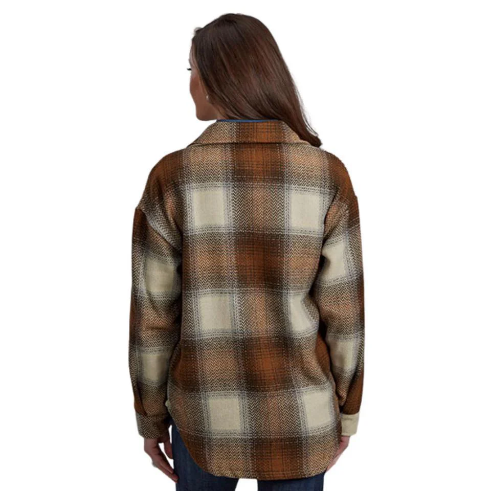 Roper Women's Brown Plaid Flannel Shirt Jacket - CLEARANCE - Image 2