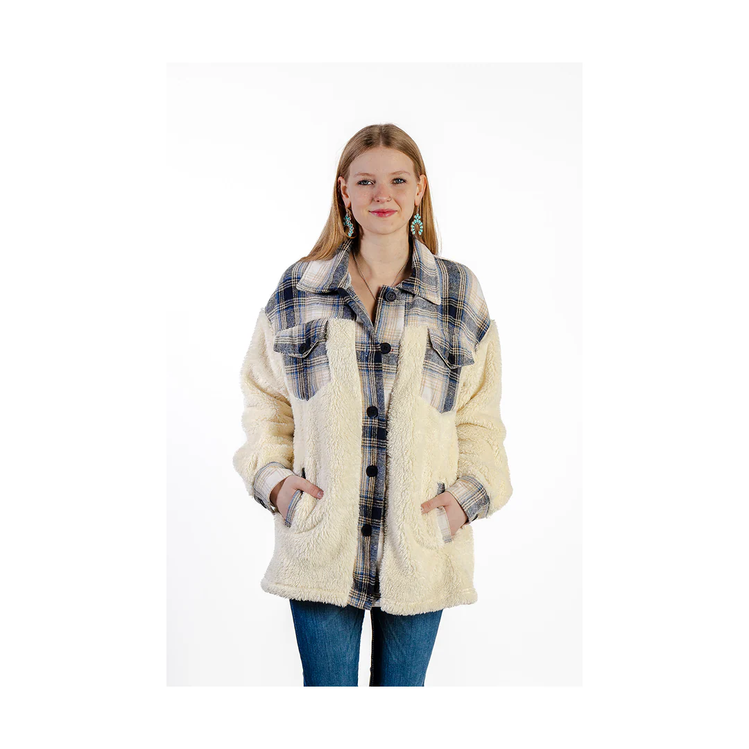 Roper Women's Shirt Jacket Plaid/ Sherpa - Image 4