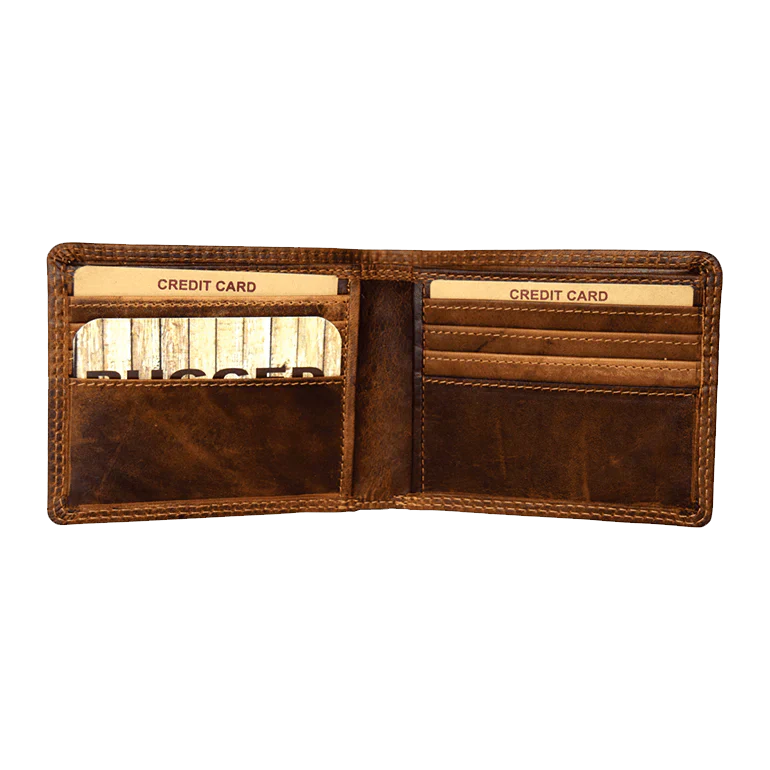 Rugged Earth Bifold Brown Leather Wallet - Image 2