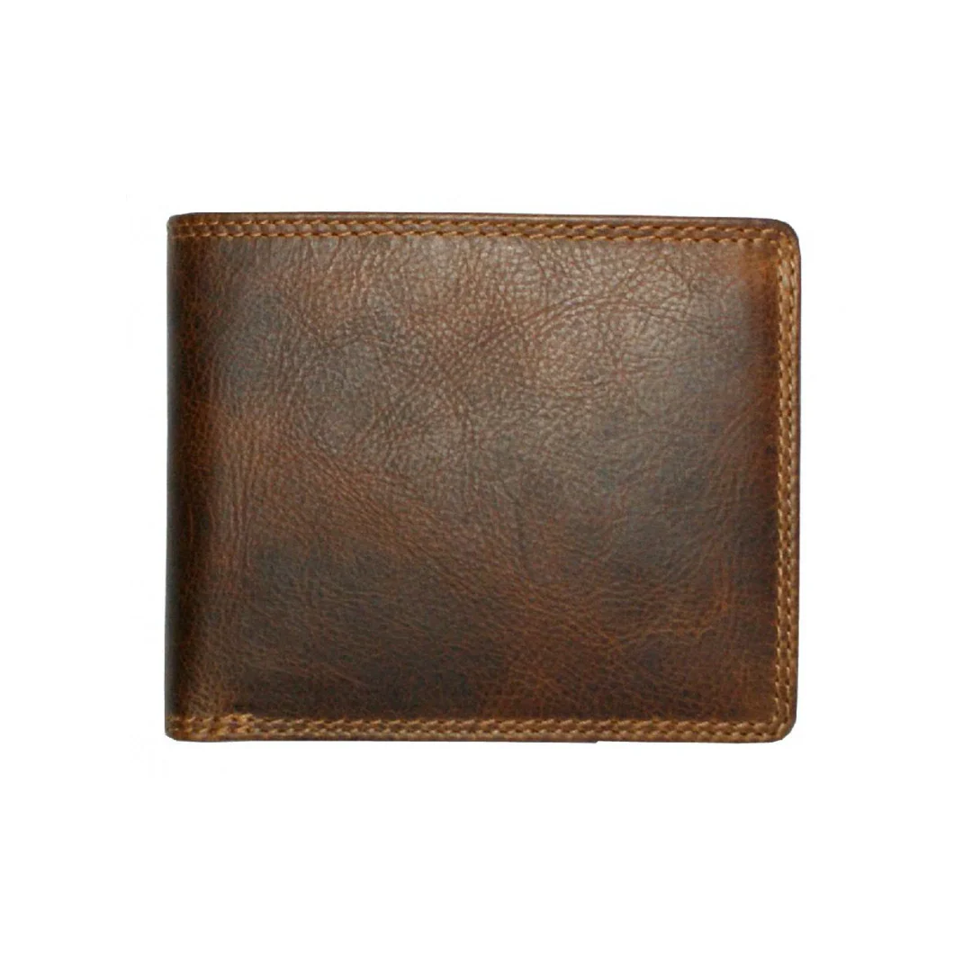 Rugged Earth Bifold Double Stitched Leather Wallet
