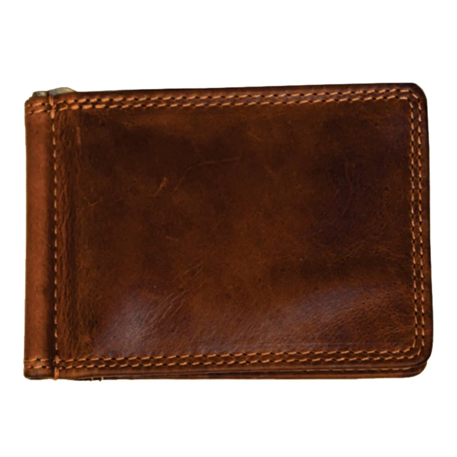 Rugged Earth Men’s Leather Money Clip Wallet Brown
