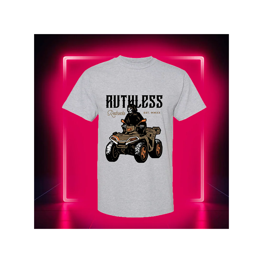 Ruthless Rednecks Men's Grim Ripper Short Sleeve Ash Grey