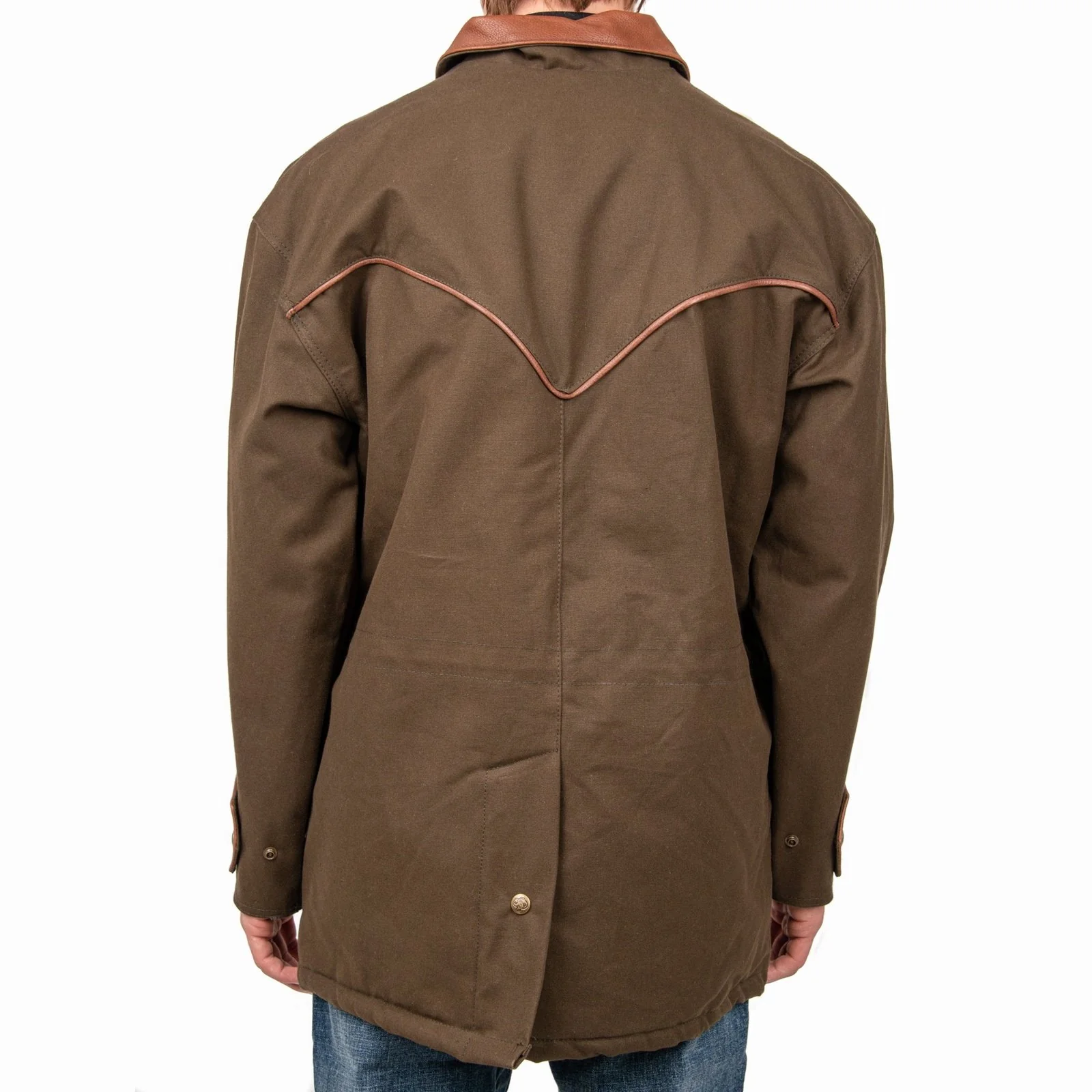 Schaefer Men’s Chore Jacket Duck Canvas Plaid Lining Leather Collar -CLEARANCE - Image 3