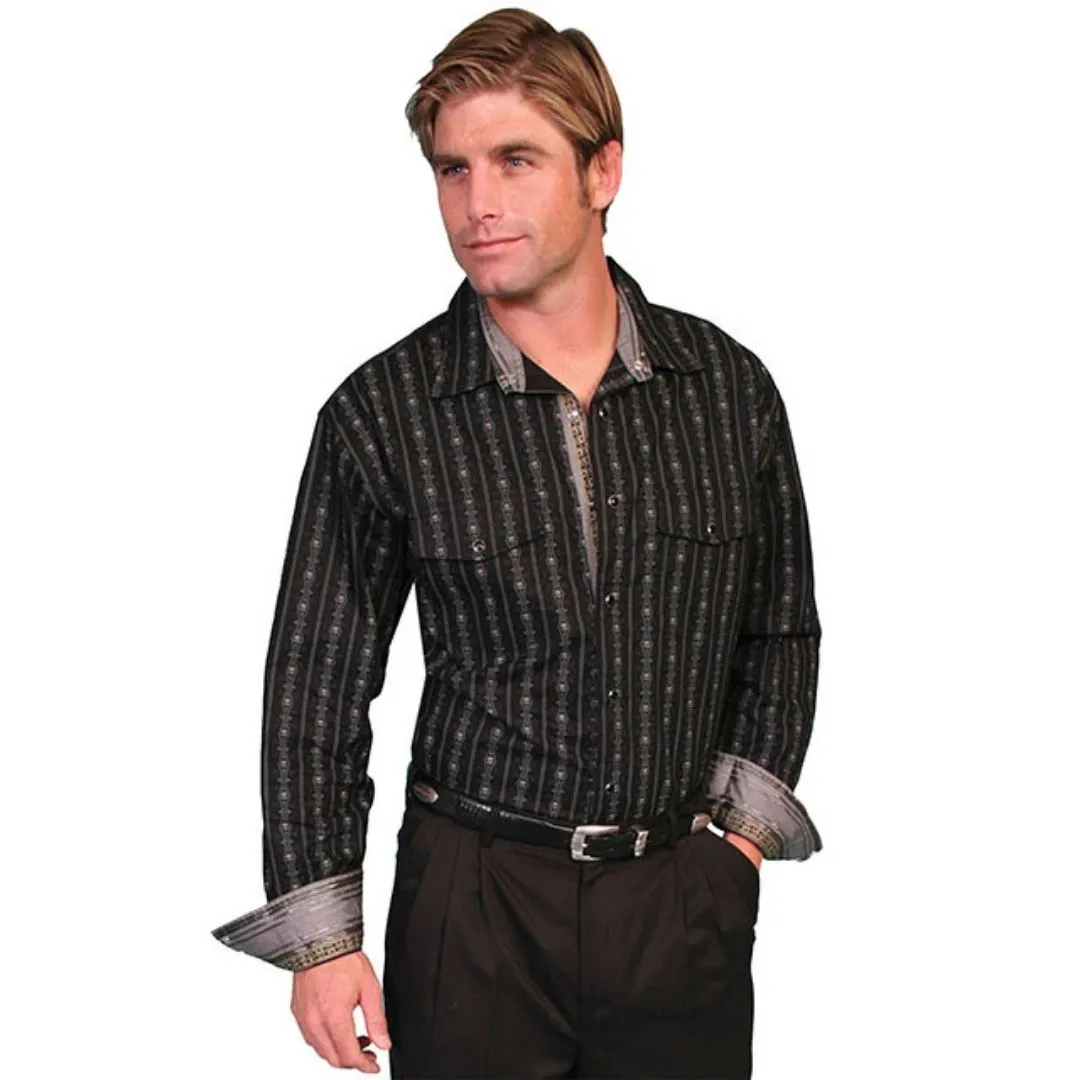 Scully Men's Skull Stripe Long sleeves