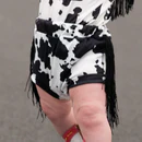 Shea Baby Cowprint Bummers With Fringe - Image 2