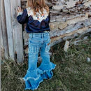 Shea Baby Girl's Ruffle Denim Bells - Image 2