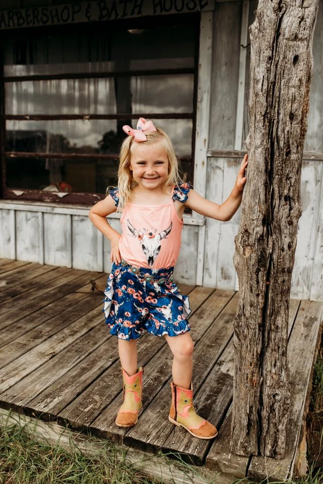 Shea Baby Girl's Two Piece Midnight Floral Shirts - Image 3