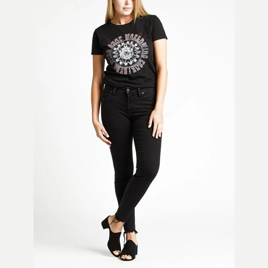 Silver Jeans Women’s Avery High Rise Skinny Fit Black - Image 3