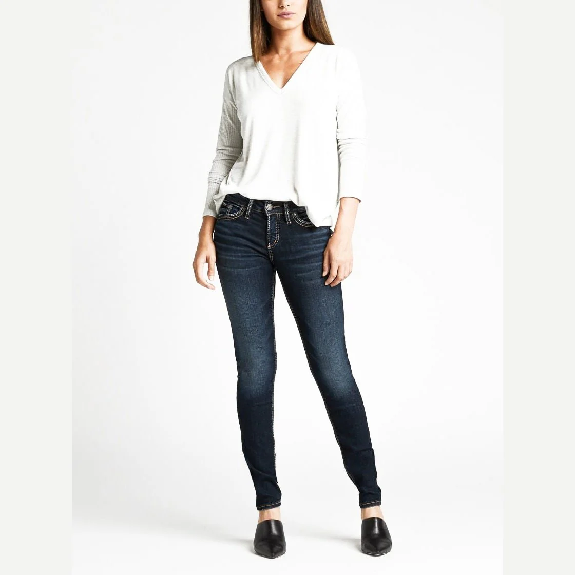 Silver Jeans Women’s Suki Mid Rise Skinny Fit Indigo - Image 3