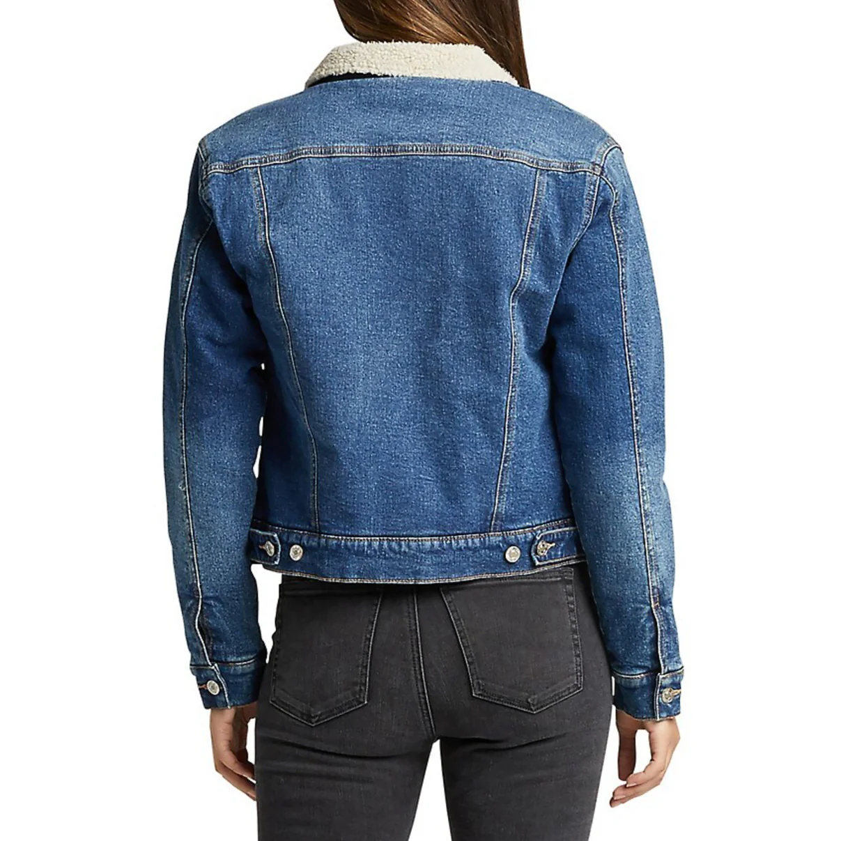 Silver Jeans Women's Jacket Denim Sherpa Lined - Image 12