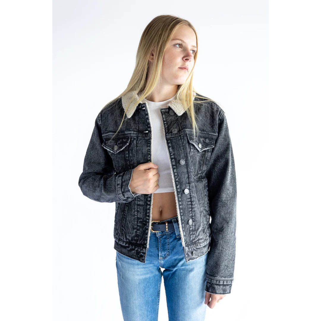 Silver Jeans Women's Jacket Denim Sherpa Lined - Image 14