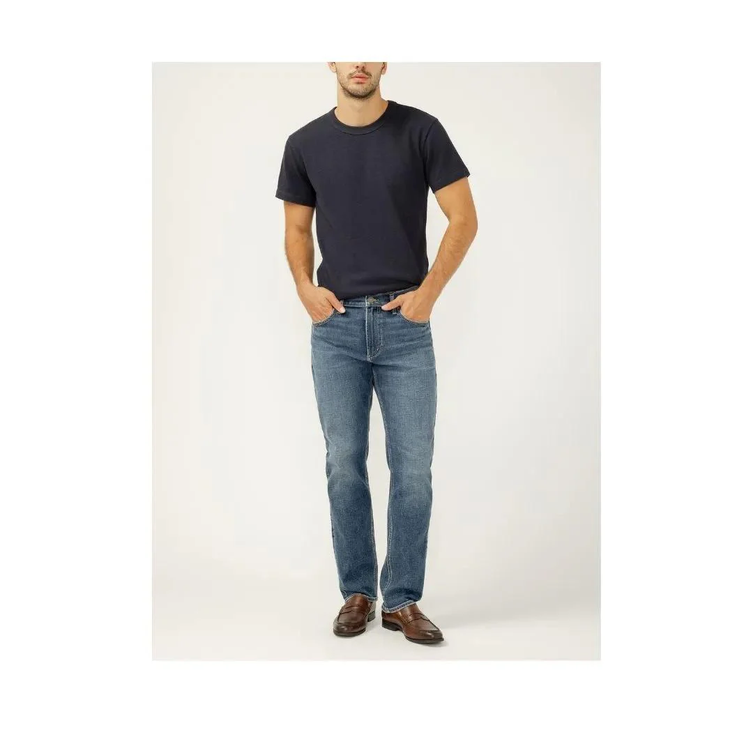 Silver Men's Machray Classic Fit Slim Straight Leg Luxe Heritage Jeans - Image 15
