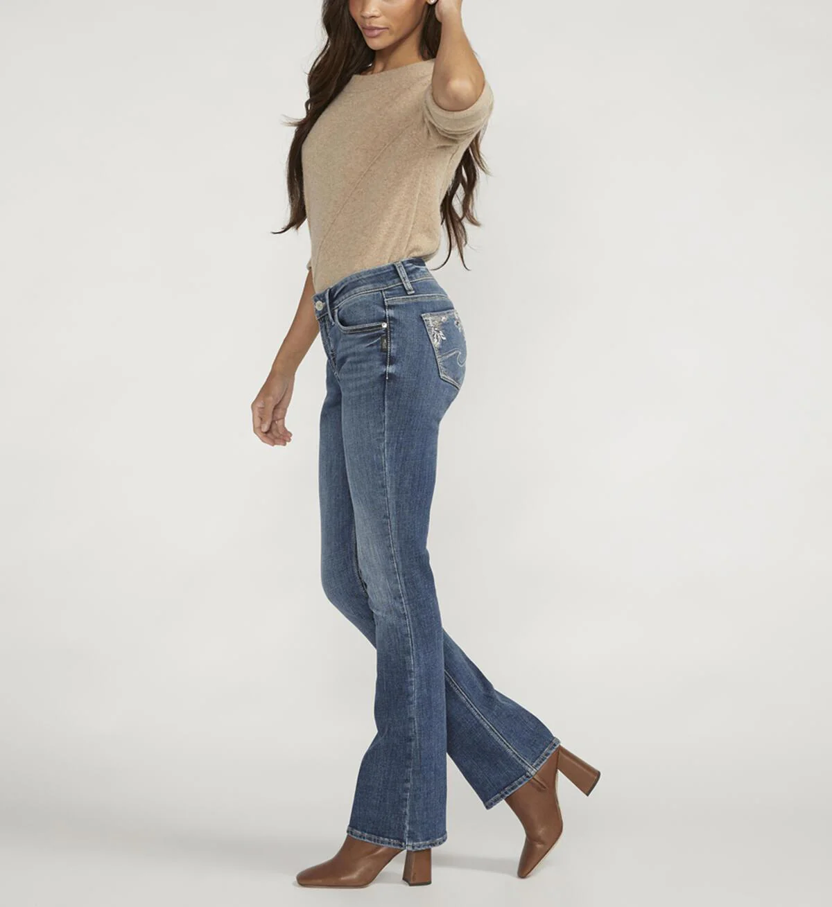 Silver Women's Elyse Mid Rise Bootcut Jean - Image 3
