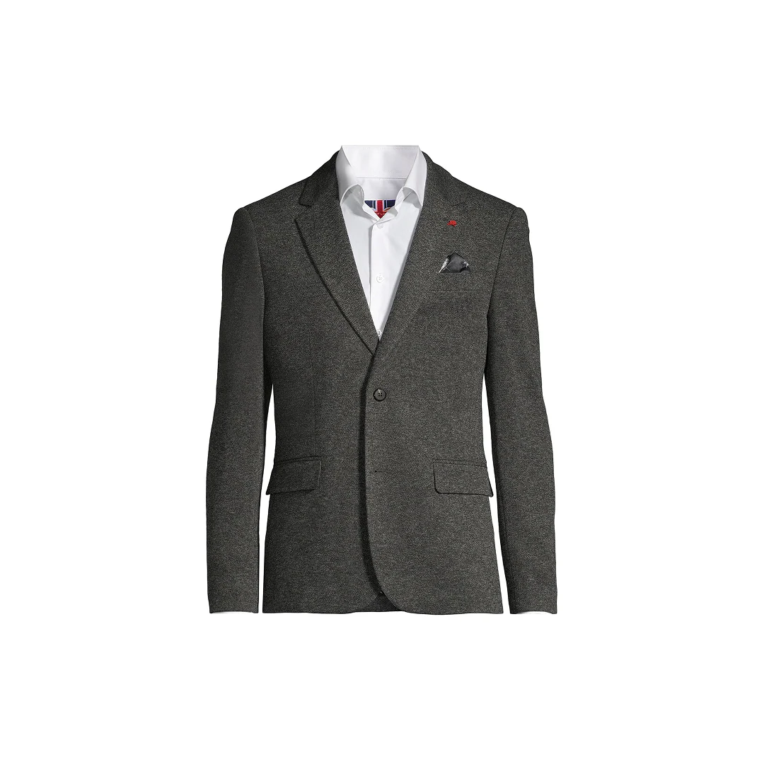 Soul Of London Men's Wool Blend Charcoal Blazer - Image 2