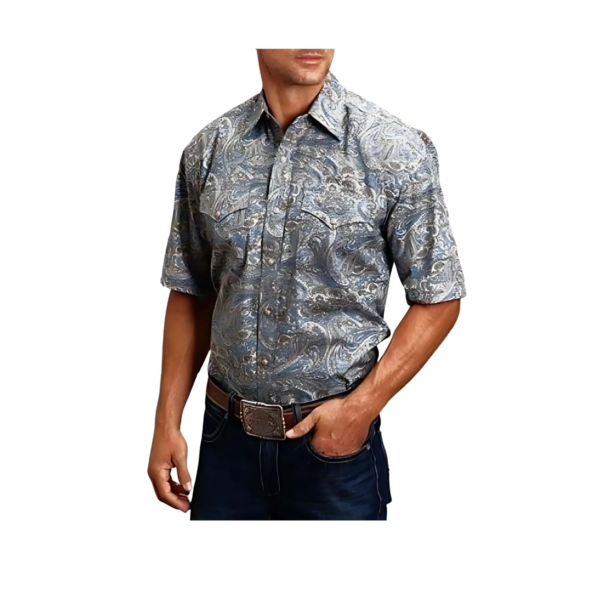 Stetson Men’s Shirt Short Sleeve Snaps - Image 10