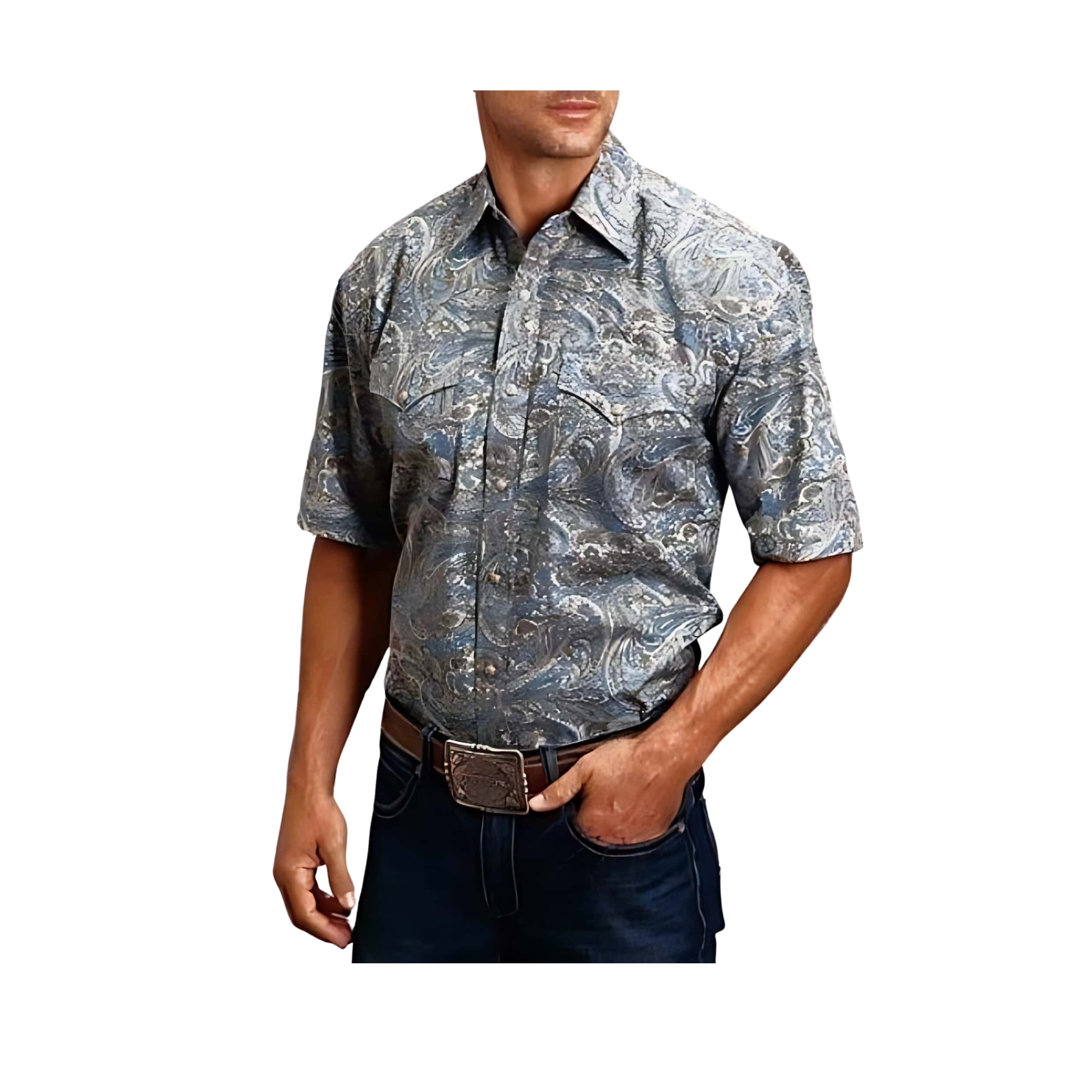 Stetson Men’s Shirt Short Sleeve Snaps - Image 3