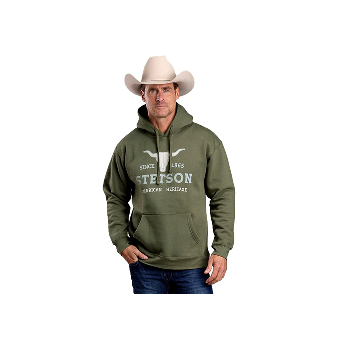 Stetson Men's Pullover Hoodie Sage Green - Image 4