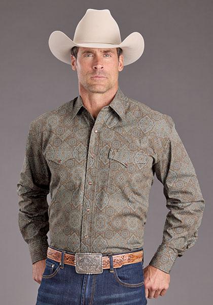 Stetson Men's Paisley Long Sleeve Button Down Shirt