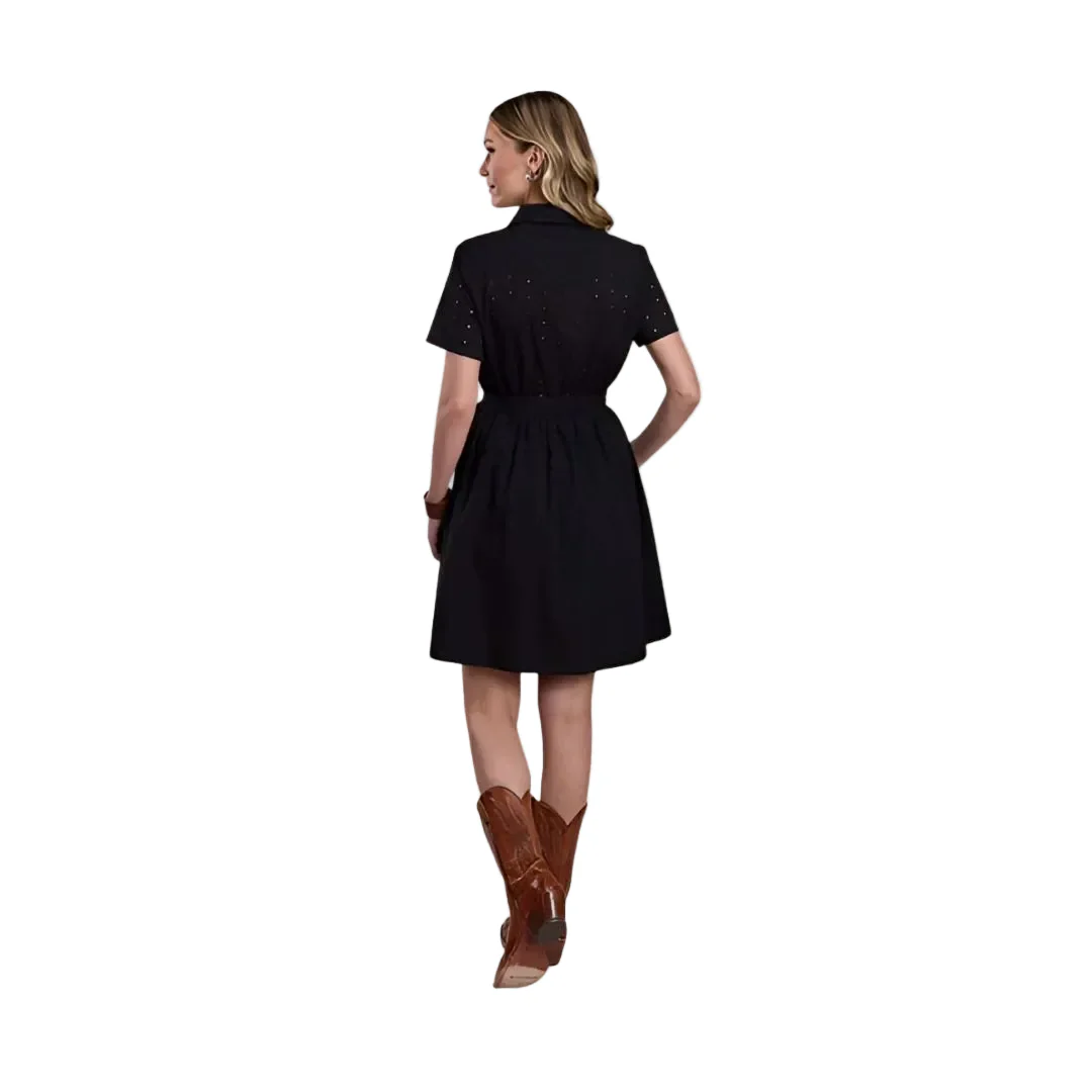 Stetson Women's Black Cotton Eyelet Shirt Dress - Image 3