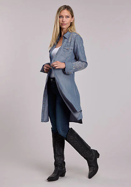 Stetson Women's Denim Shirt Dress with Lavish Embroidery - Image 2