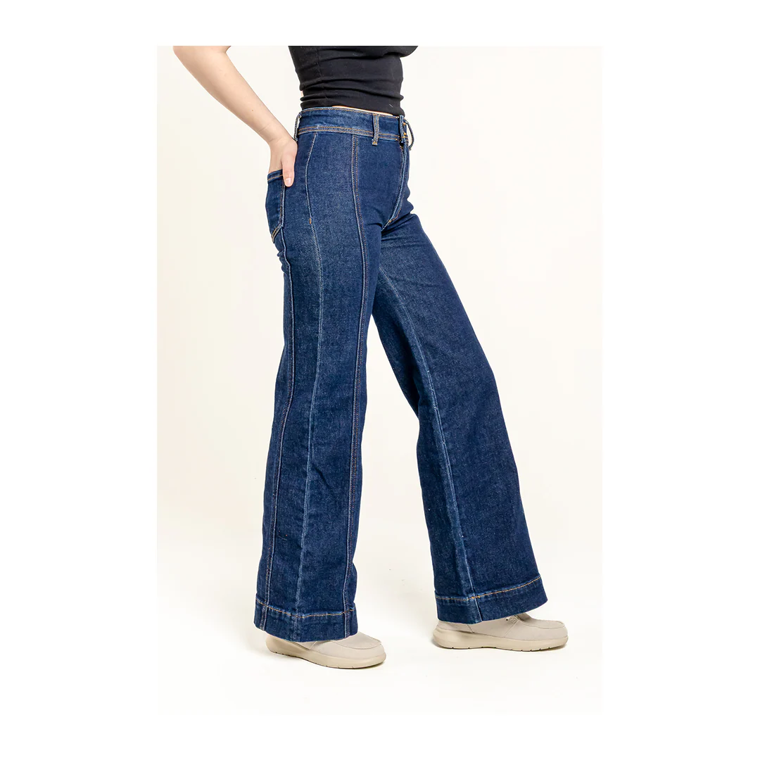 Stetson Women's High Waisted Side Stitched Wide Leg Jeans - Image 2
