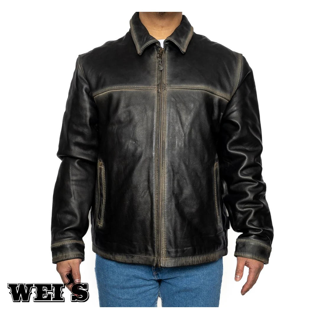 STS Ranchwear Men's Rifleman Leather Jacket Black - Image 3