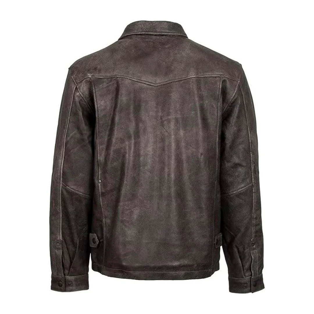 STS Ranchwear Rifleman Men's Leather Jacket Contemporary Stone Black - Image 2