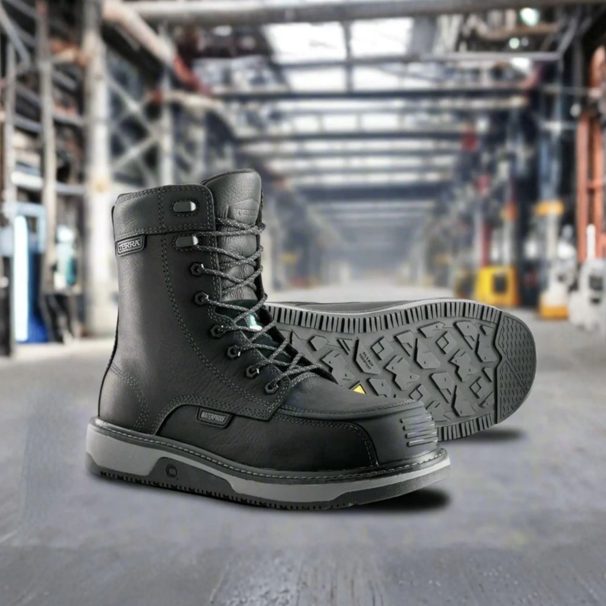 Terra Ironstone Men's 8" Black Waterproof Composite Toe Work Boot - Image 5