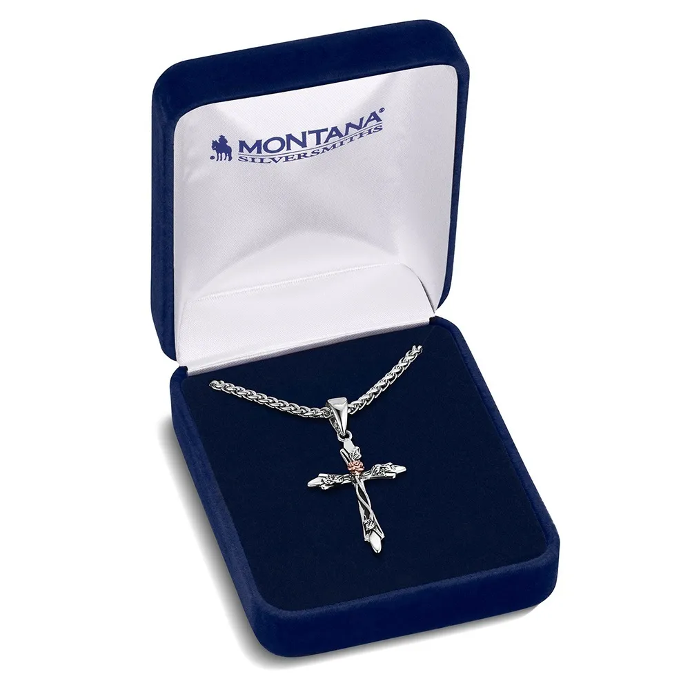 Thorns and Roses Cross Necklace