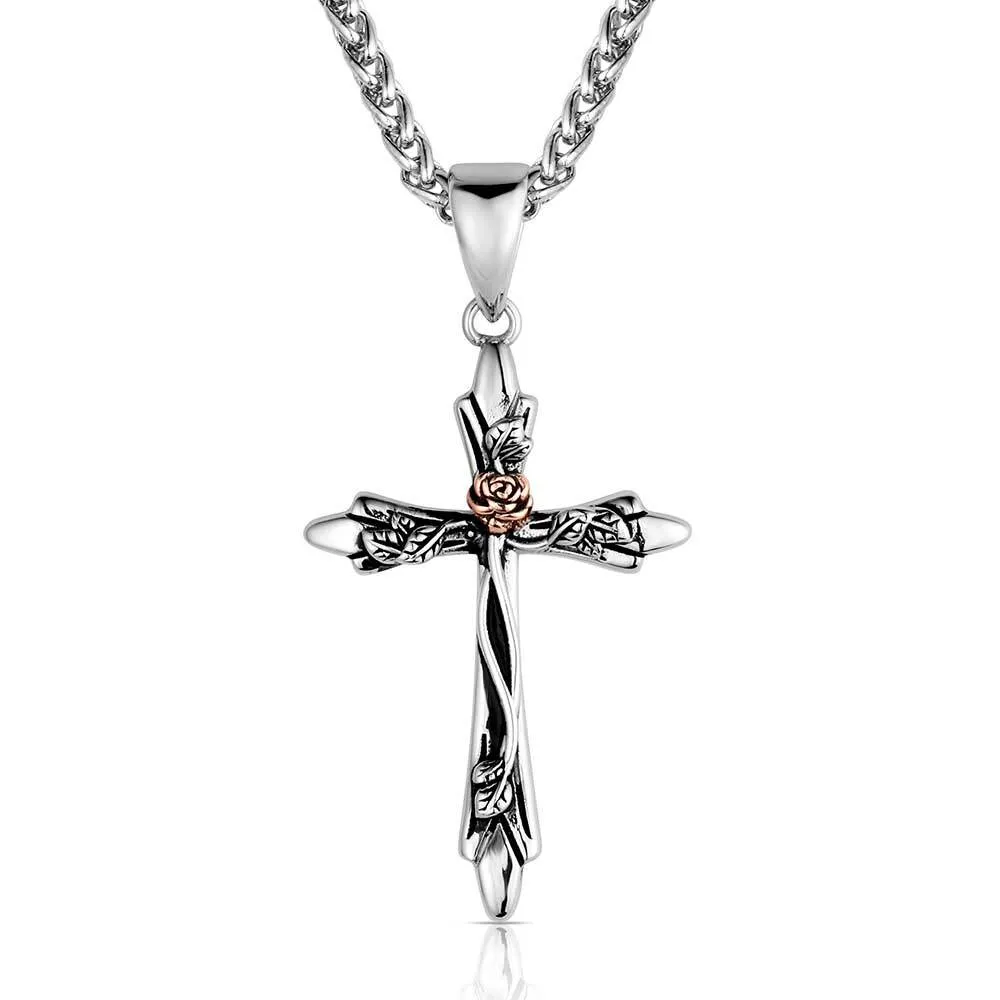 Thorns and Roses Cross Necklace - Image 2