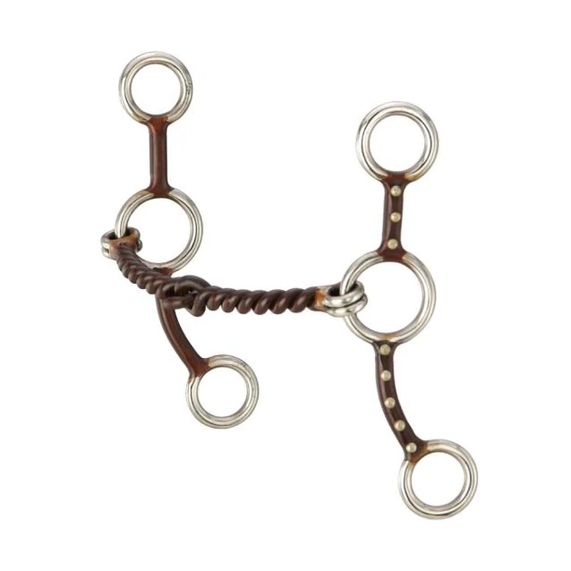 Tough 1 Antique Brown Jr. Cowhorse Twisted Wire Snaffle