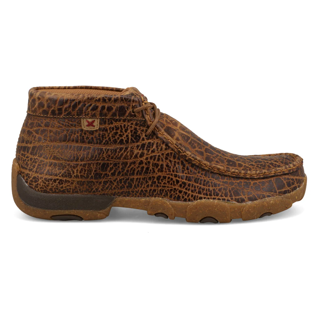 Twisted X Men’s Shoes Chukka Driving Moc Golden Elephant Print - Image 9