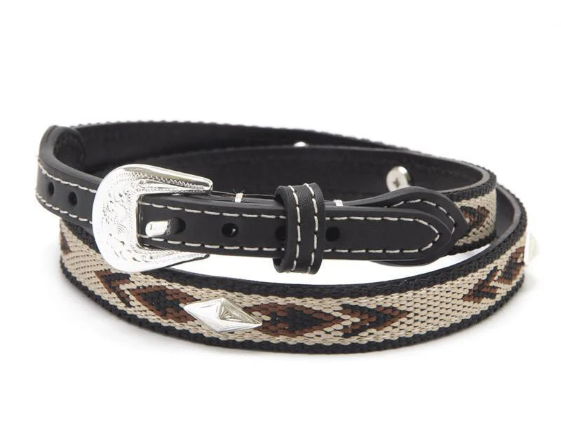 Twister Hat Band Leather Ribbon Diamond Shape