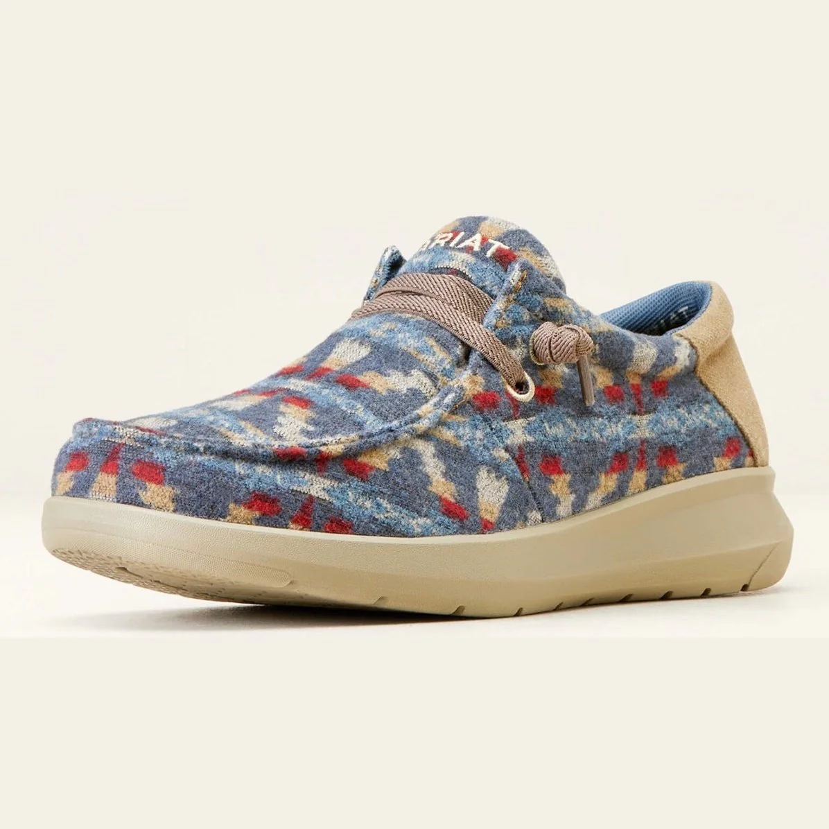 Ariat Men’s Hilo Stretch Lace Blue Aztec Wooly Tan - Image 2