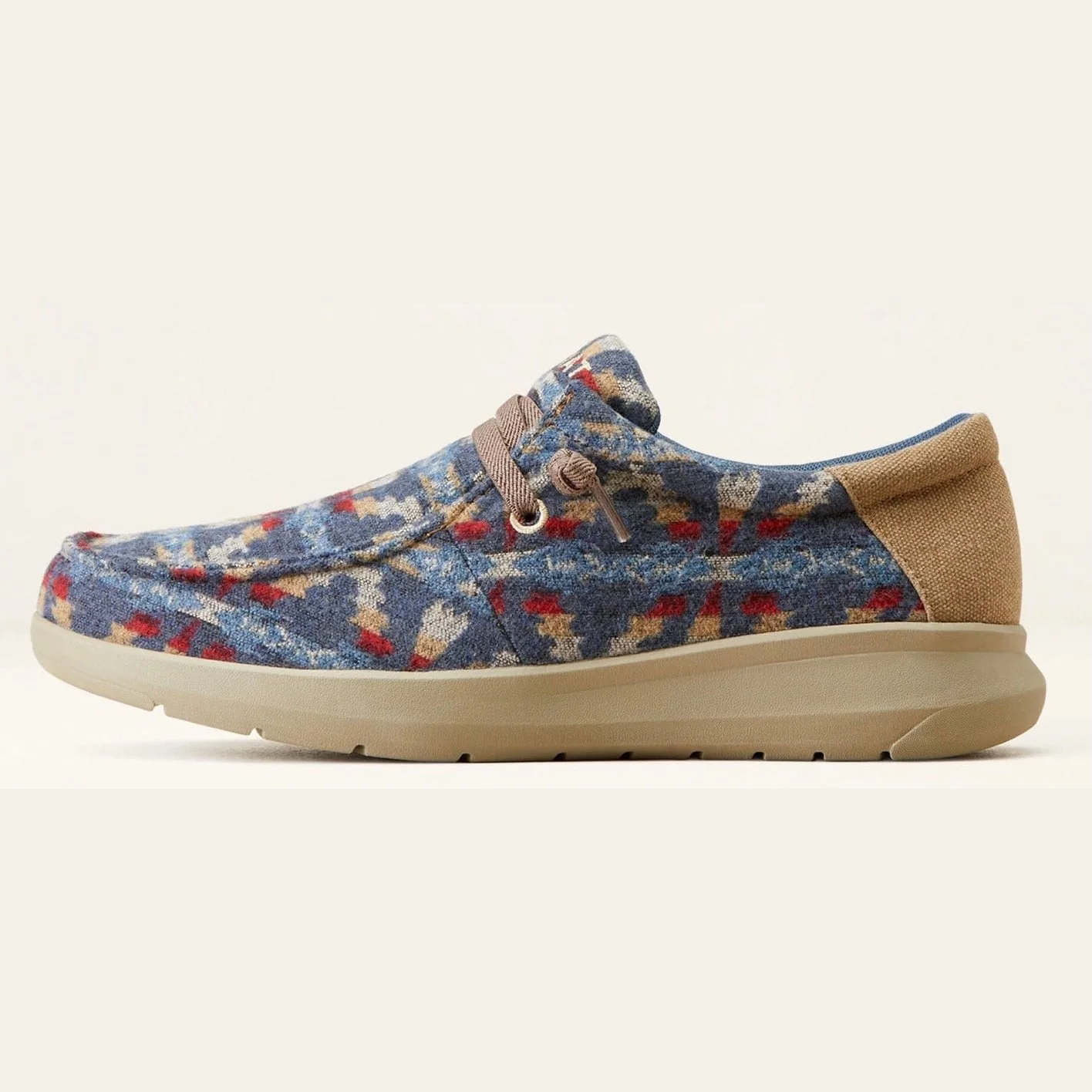 Ariat Men’s Hilo Stretch Lace Blue Aztec Wooly Tan - Image 3