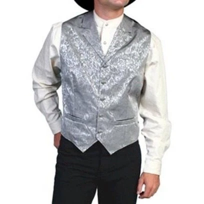 Wahmaker Frontier Clothing Men's Vest Formal Wear Silk Floral Various Colours - Image 3