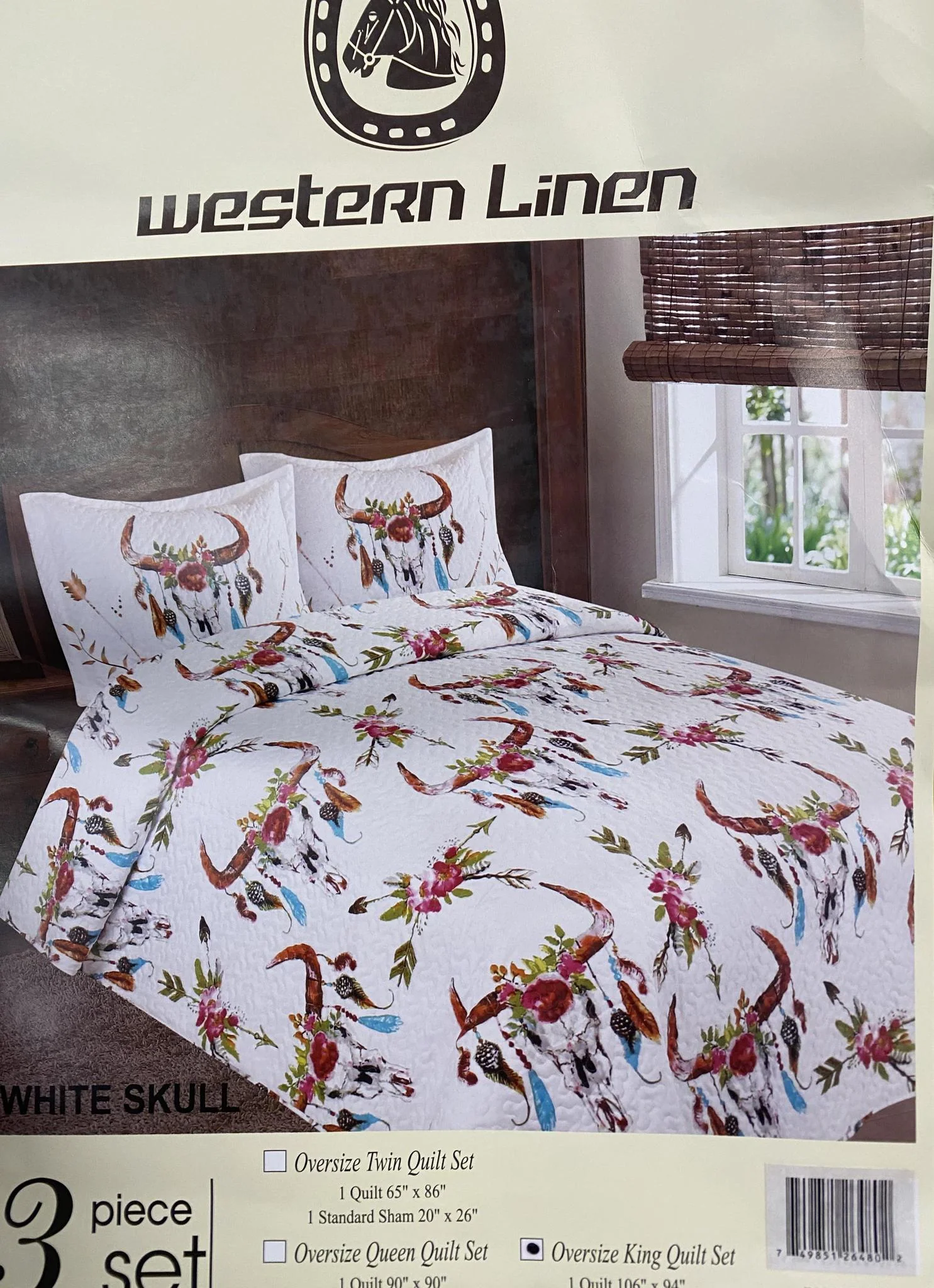 Western Linen 3 Piece Quilt Set - Image 5
