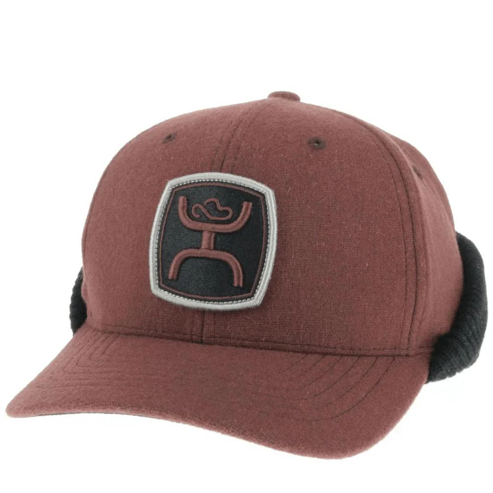Hooey "Out Cold" Hat, Maroon/Black