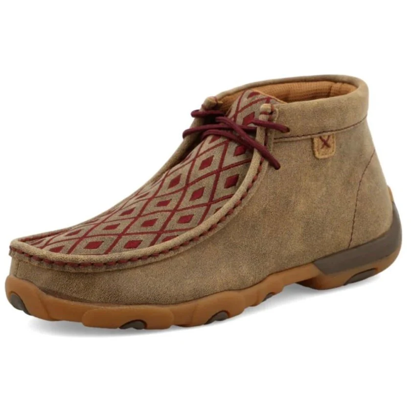 Twisted X Women’s Casual Shoes Driving Moc Bomber/Mahogany-CLEARANCE