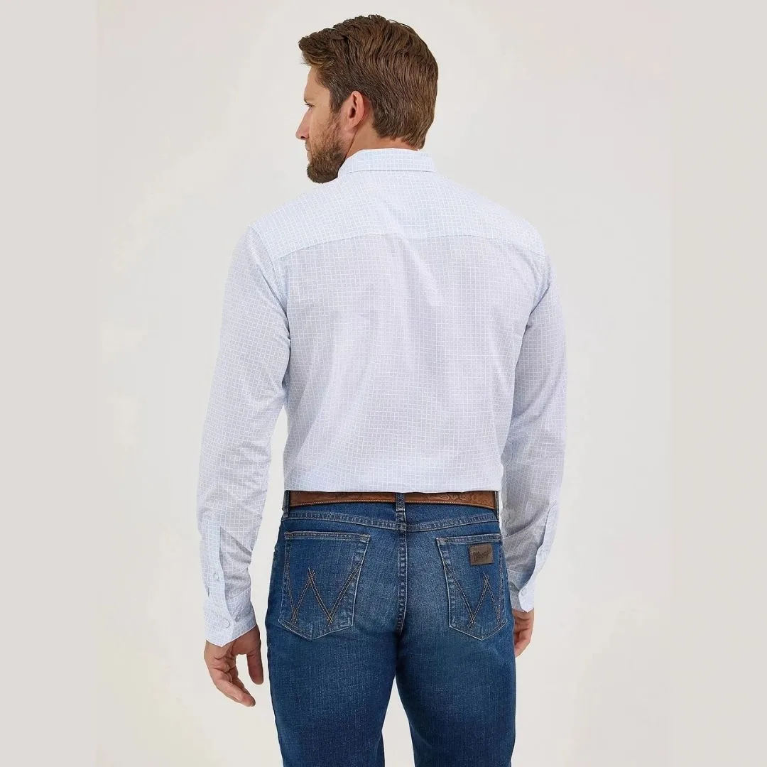 Wrangler Mens Cody Johnson Button Down Shirt - Pale Blue - Image 2