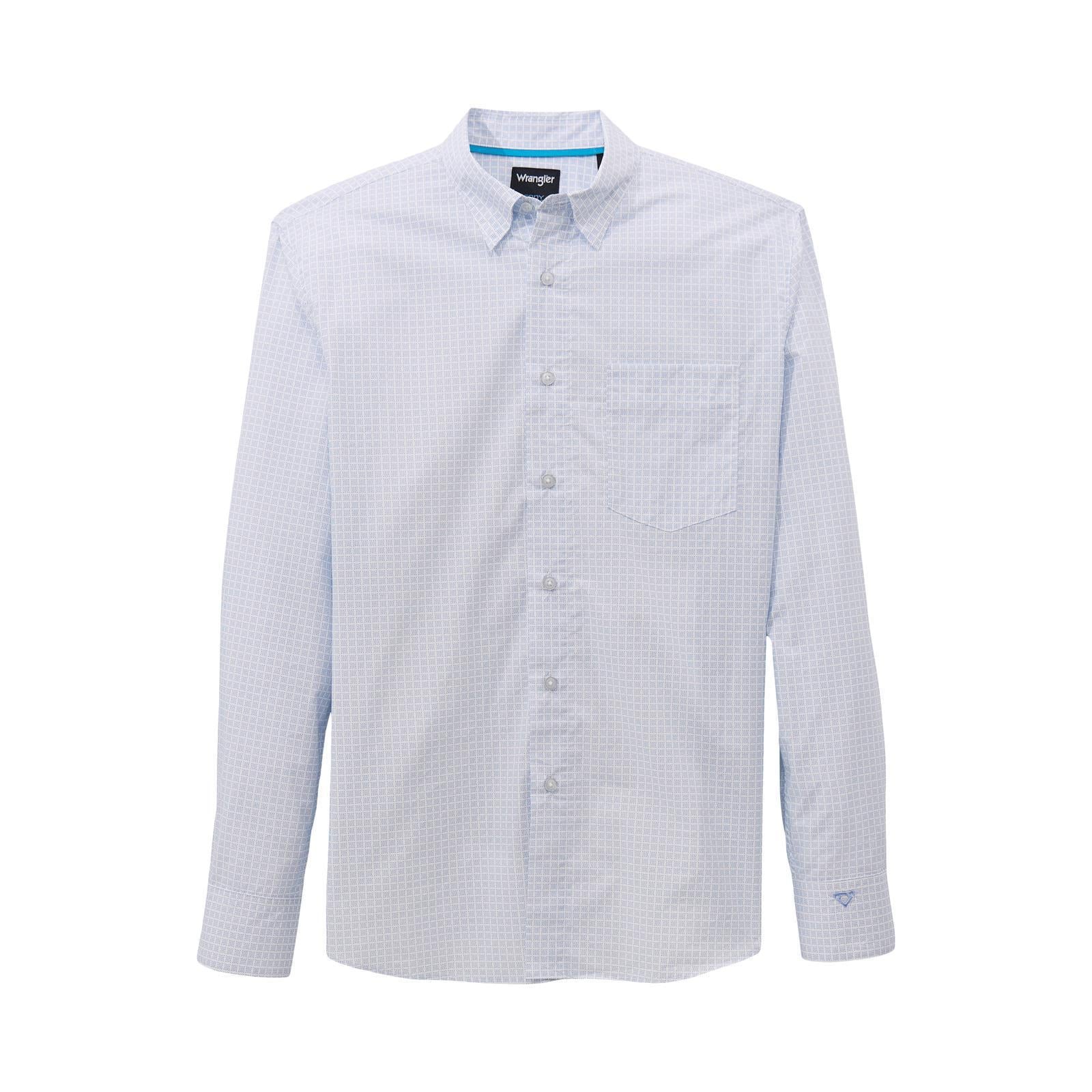Wrangler Mens Cody Johnson Button Down Shirt - Pale Blue - Image 5