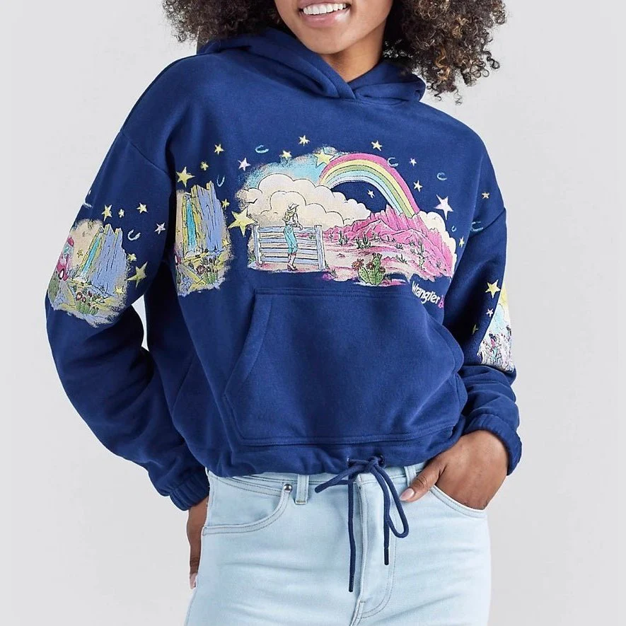 Wrangler Barbie Women's Scenic Hoodie with Bottom Draw String - Clearance